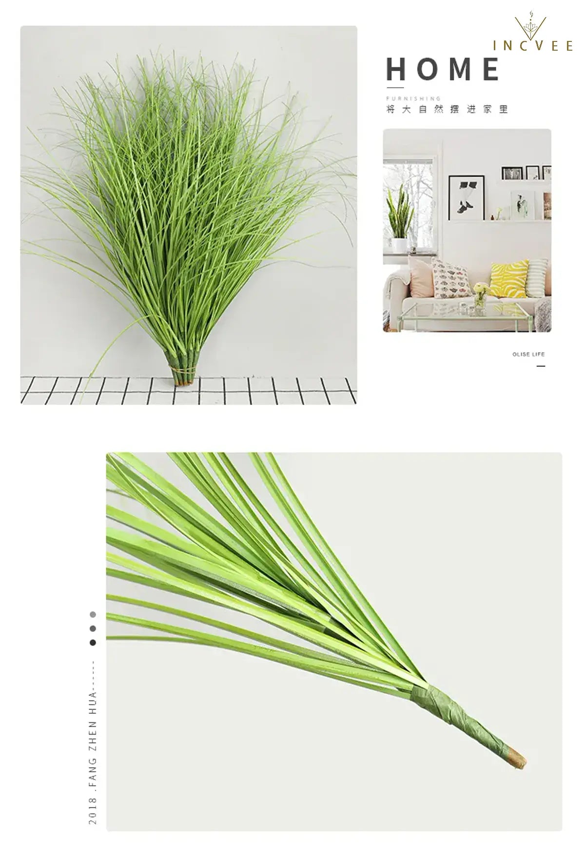 UV-beständiges künstliches Weizengras – pflegeleichtes Grün für den Außenbereich, lebendige, seidenweiche Haptik, 30–50 cm