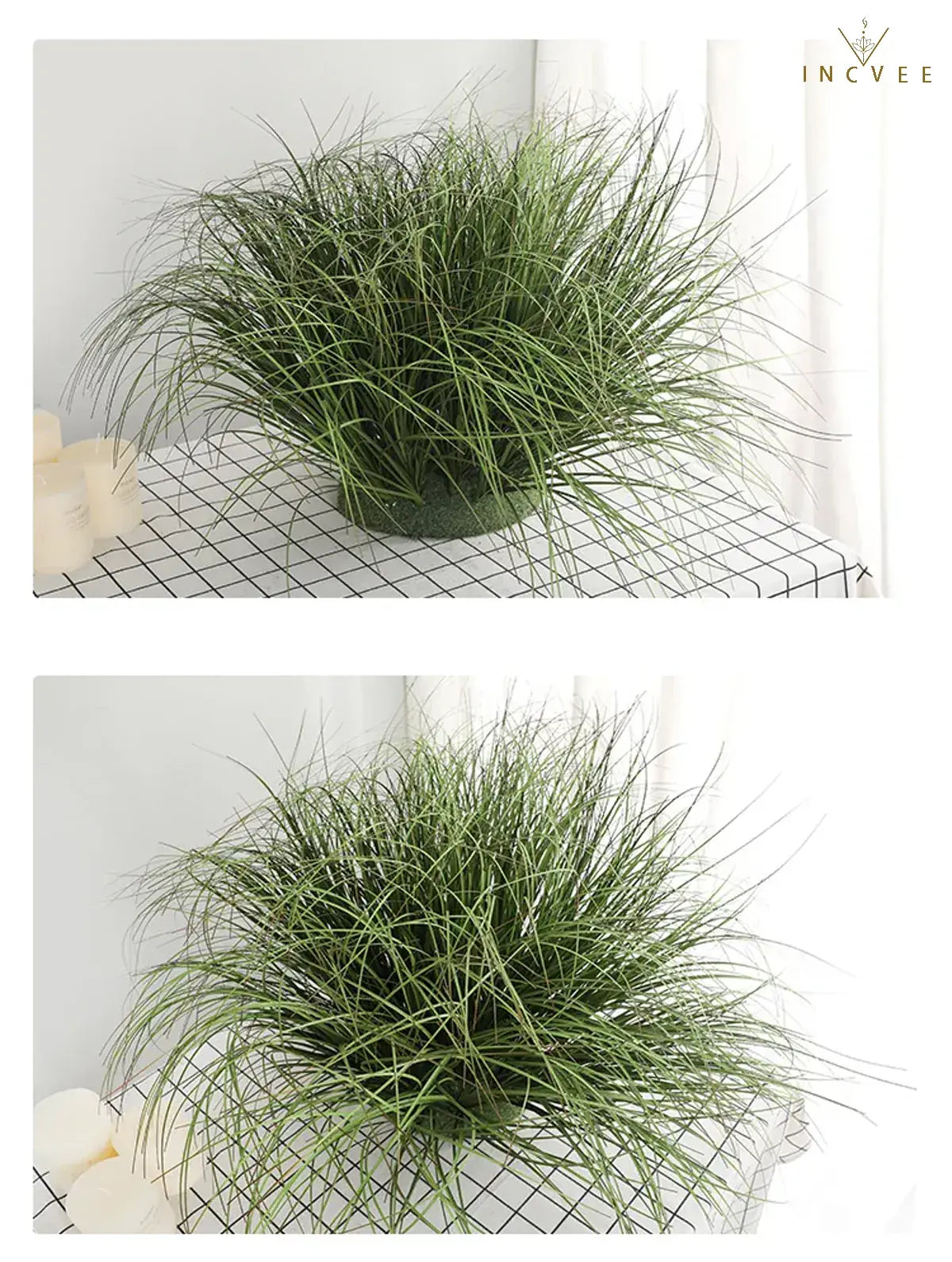 UV-beständiges künstliches Weizengras – pflegeleichtes Grün für den Außenbereich, lebendige, seidenweiche Haptik, 30–50 cm