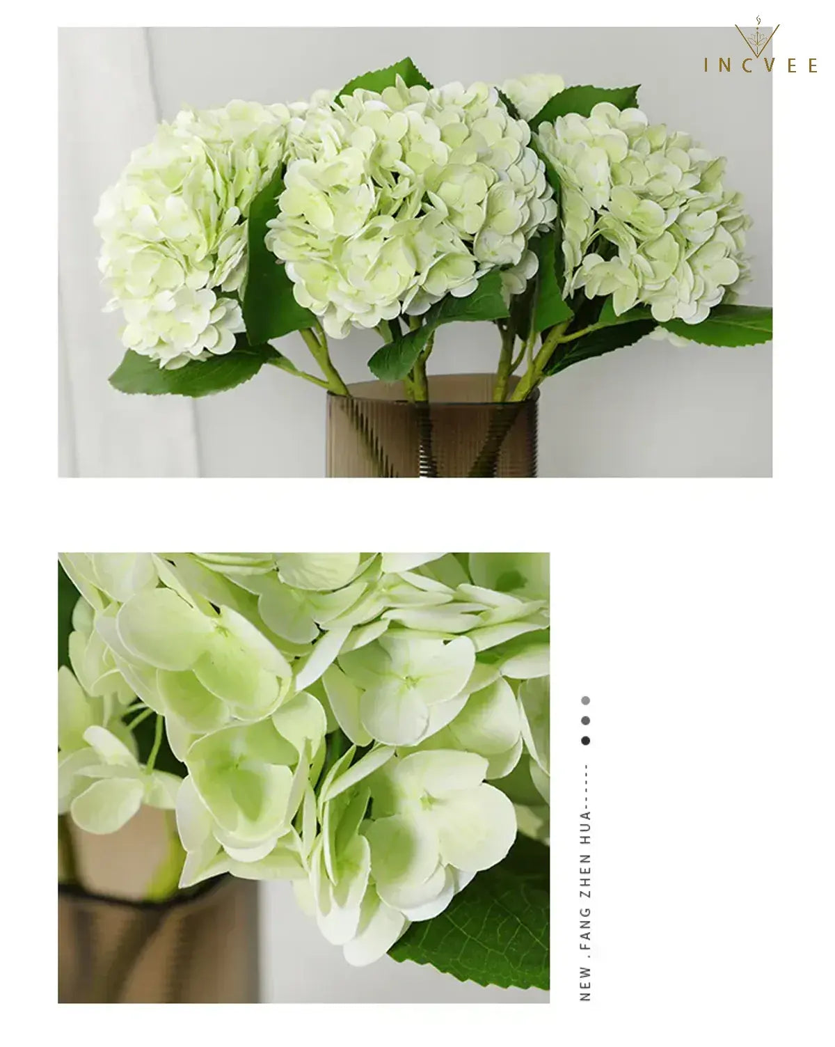 Wasserfeste, hautfreundliche Latex-Hortensie – großer, buschiger Blütenstiel, modernes Galerie-Design, 53 cm hoch