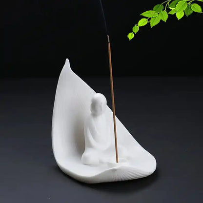 White Ceramic Zen Incense Holder For Meditation Home Decor