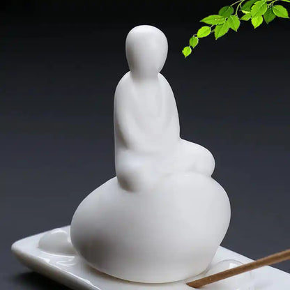 White Ceramic Zen Incense Holder For Meditation Home Decor