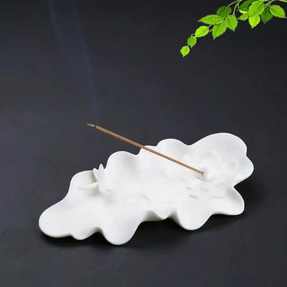 White Ceramic Zen Incense Holder For Meditation Home Decor