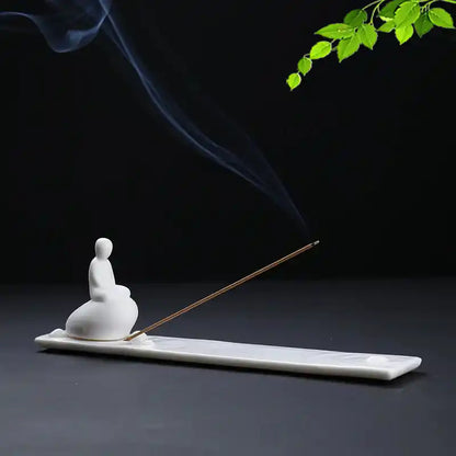 White Ceramic Zen Incense Holder For Meditation Home Decor