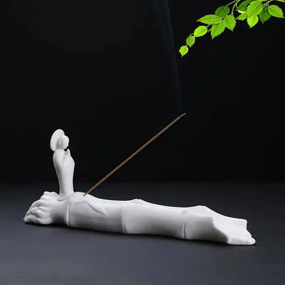 White Ceramic Zen Incense Holder For Meditation Home Decor