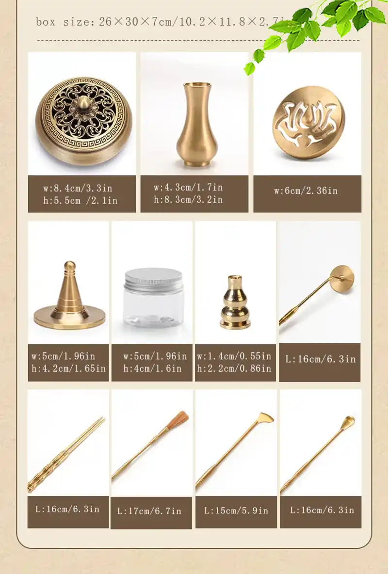 Powder Incense Set Xiangdao Pure Copper Powder Incense Seal Set - Complete Tools, Gift Bo ...