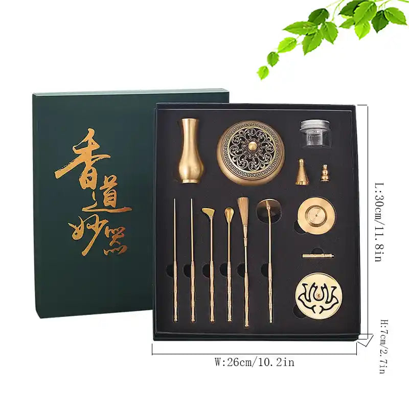 Xiangdao Powder Incense Seal Set - Pure Copper Incense Tools Burner Shovel Gift Box