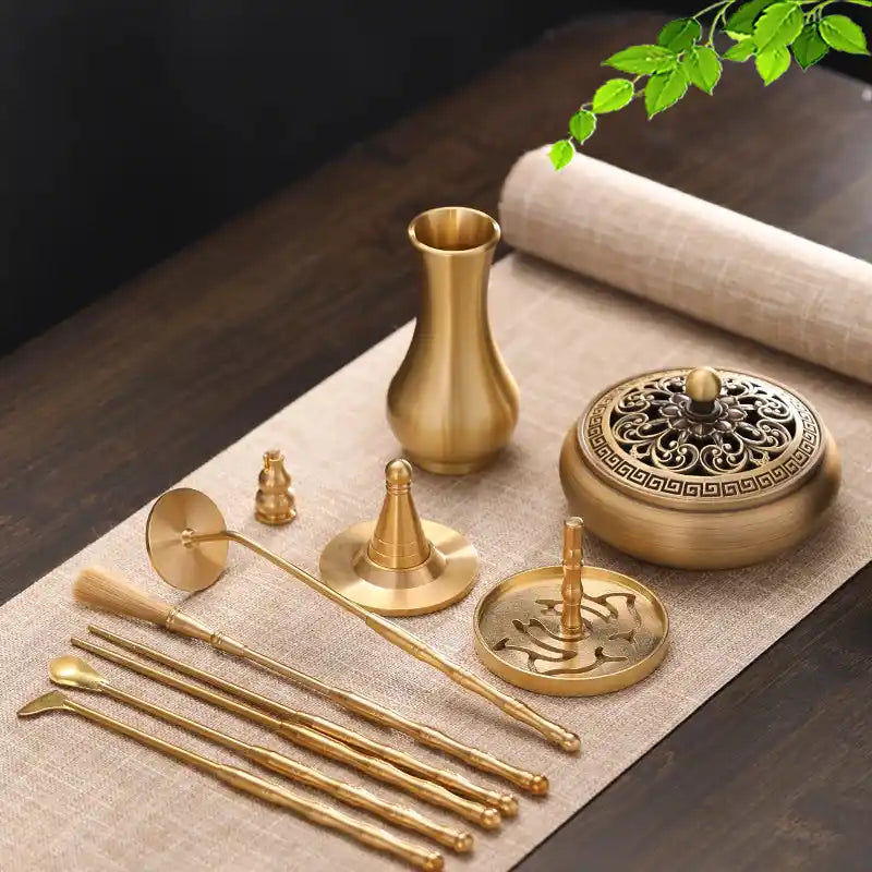 Powder Incense Set Xiangdao Pure Copper Powder Incense Seal Set - Complete Tools, Gift Bo ...
