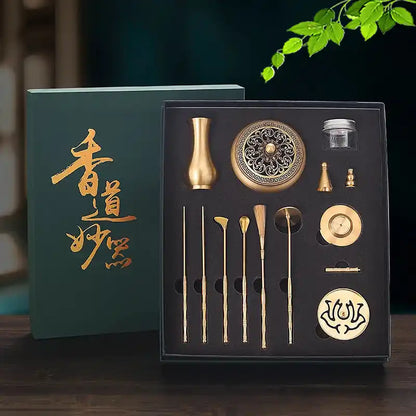 Xiangdao Powder Incense Seal Set - Pure Copper Incense Tools Burner Shovel Gift Box