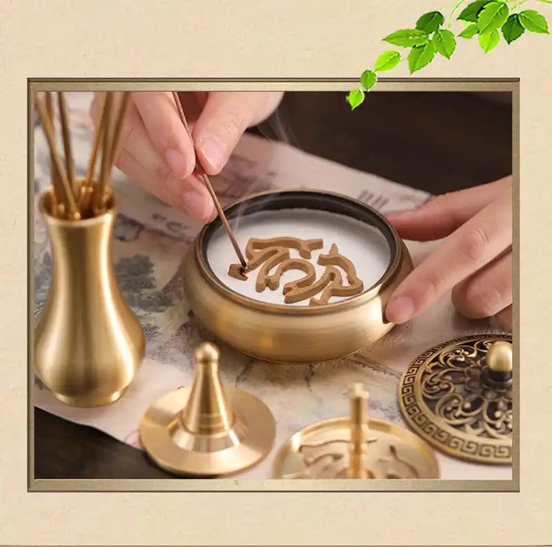 Xiangdao Powder Incense Seal Set - Pure Copper Incense Tools Burner Shovel Gift Box