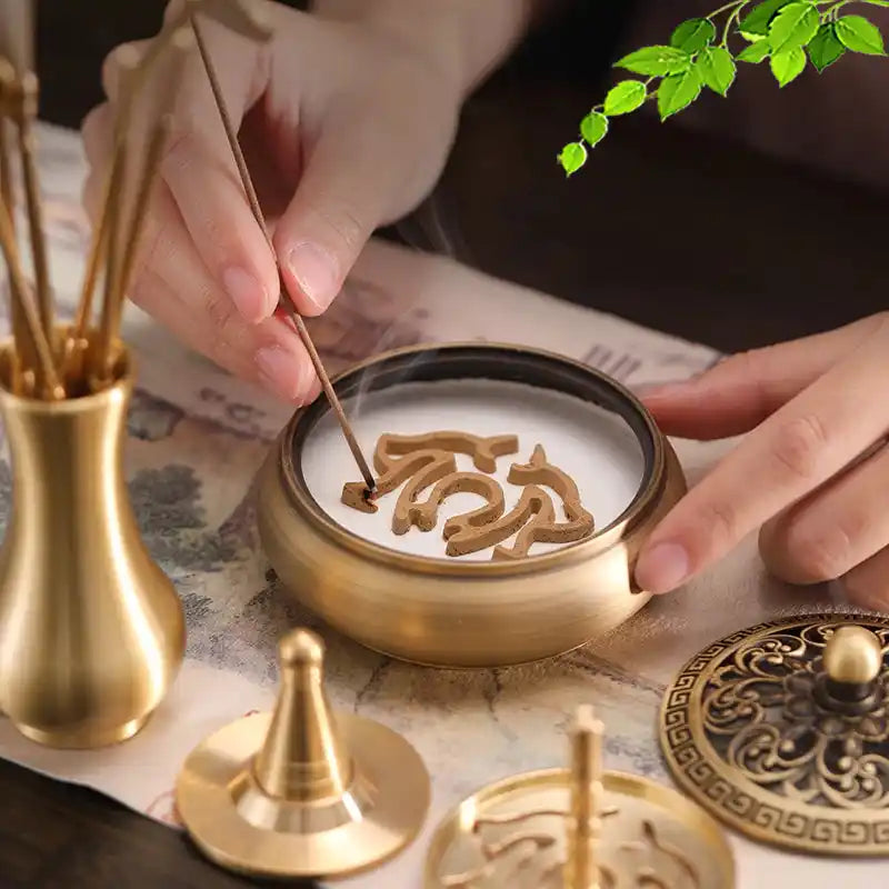 Powder Incense Set Xiangdao Pure Copper Powder Incense Seal Set - Complete Tools, Gift Bo ...