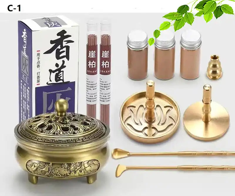 Xiangdao Brass Incense Burner Set - Incense Seal DIY Incense Kit