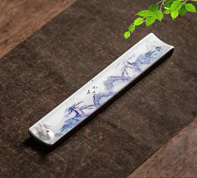 Zen Ceramic Incense Holder With Traditional Patterns - Handmade Enamel Incense Burner