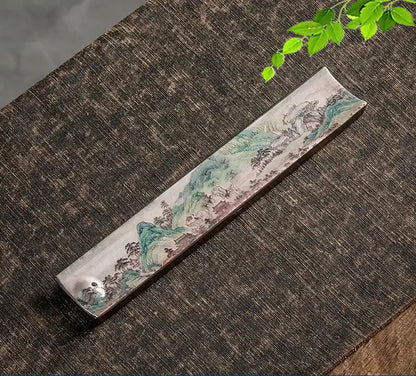 Zen Ceramic Incense Holder With Traditional Patterns - Handmade Enamel Incense Burner