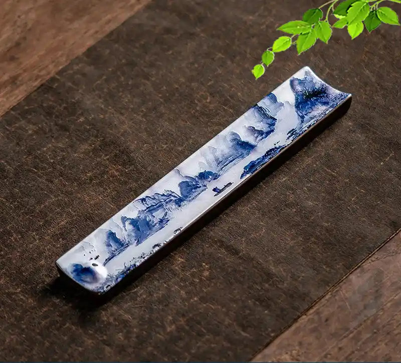 Zen Ceramic Incense Holder With Traditional Patterns - Handmade Enamel Incense Burner