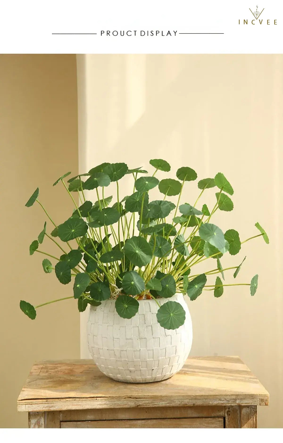 Zen-Seidenlotus-Seerosenblatt – Künstliches chinesisches Münzblatt, Tischdekoration, biegsamer 12-fach verzweigter Stiel, 40 cm