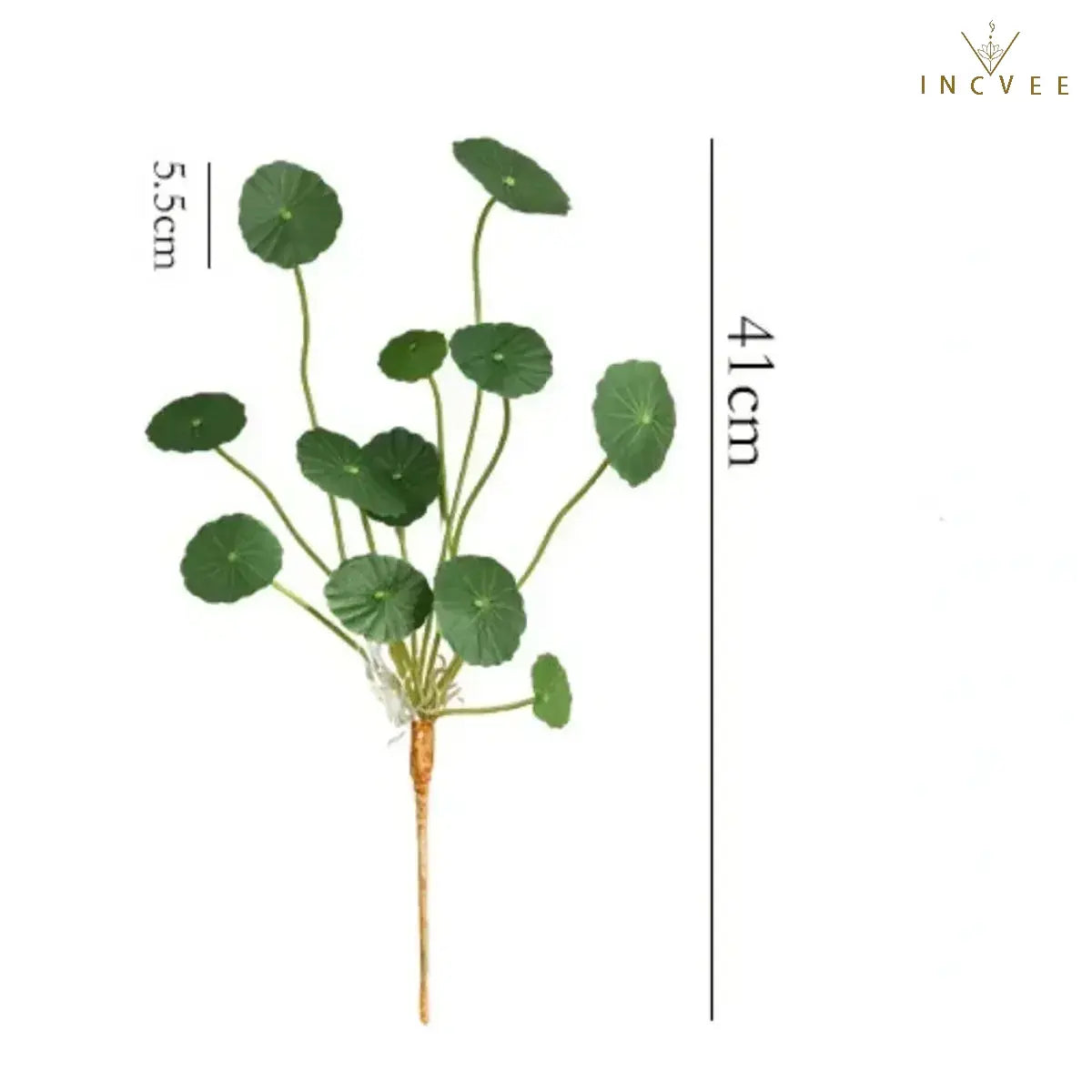 Zen-Seidenlotus-Seerosenblatt – Künstliches chinesisches Münzblatt, Tischdekoration, biegsamer 12-fach verzweigter Stiel, 40 cm