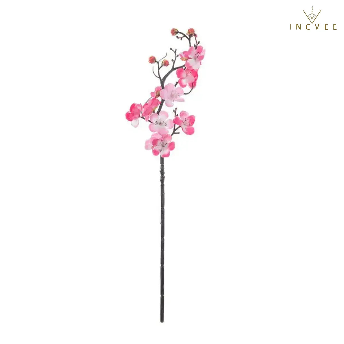 Zen Seiden-Pflaumenblütenzweige – Elegante winterliche Blumendekoration, biegsame Stiele, 60 cm
