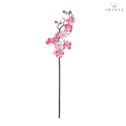 Zen Seiden-Pflaumenblütenzweige – Elegante winterliche Blumendekoration, biegsame Stiele, 60 cm