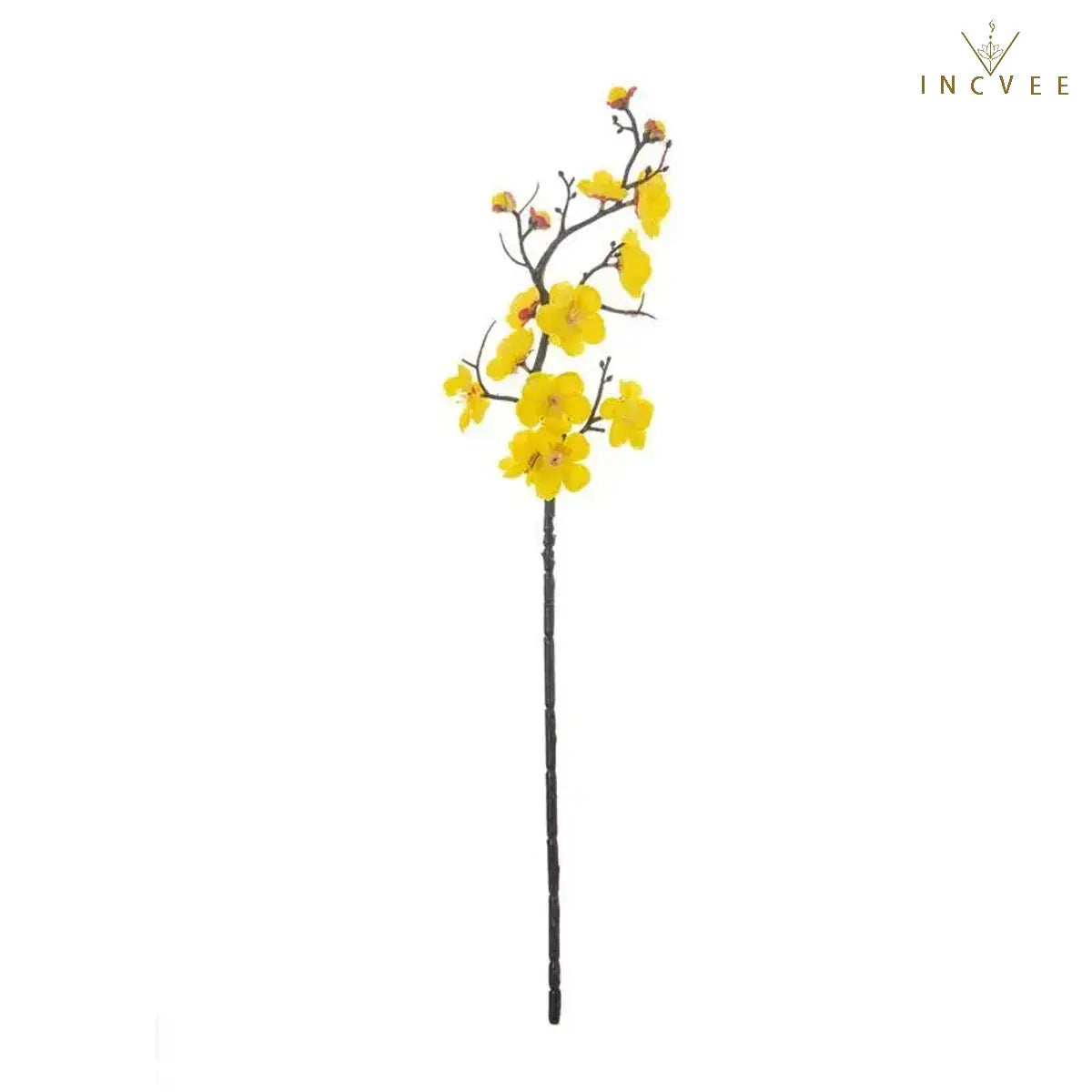 Zen Seiden-Pflaumenblütenzweige – Elegante winterliche Blumendekoration, biegsame Stiele, 60 cm