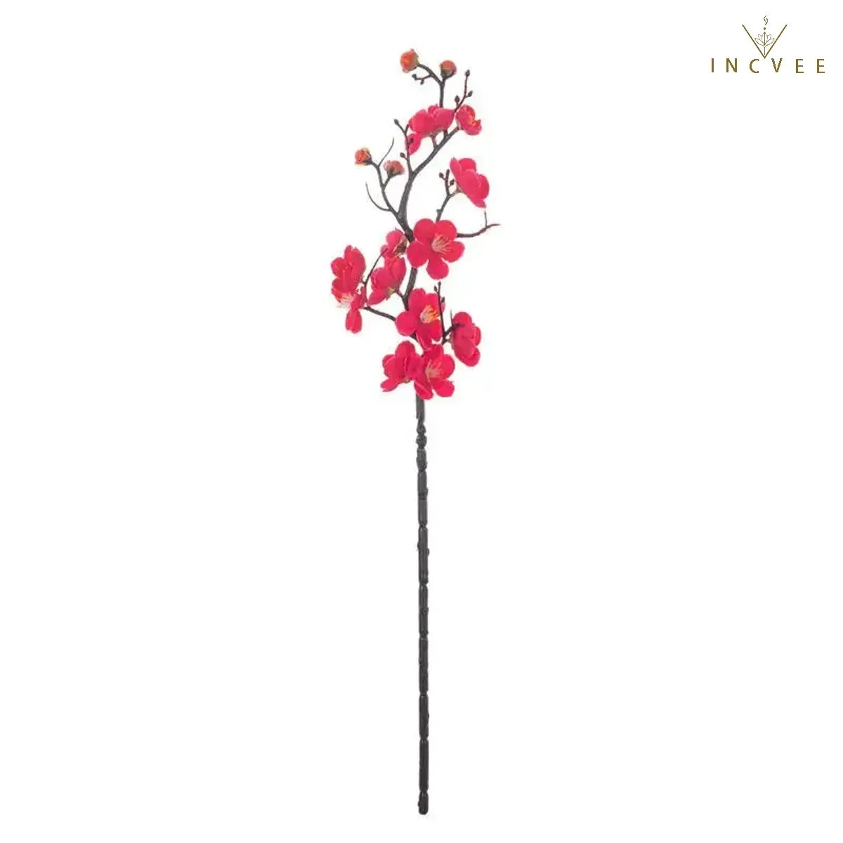 Zen Seiden-Pflaumenblütenzweige – Elegante winterliche Blumendekoration, biegsame Stiele, 60 cm