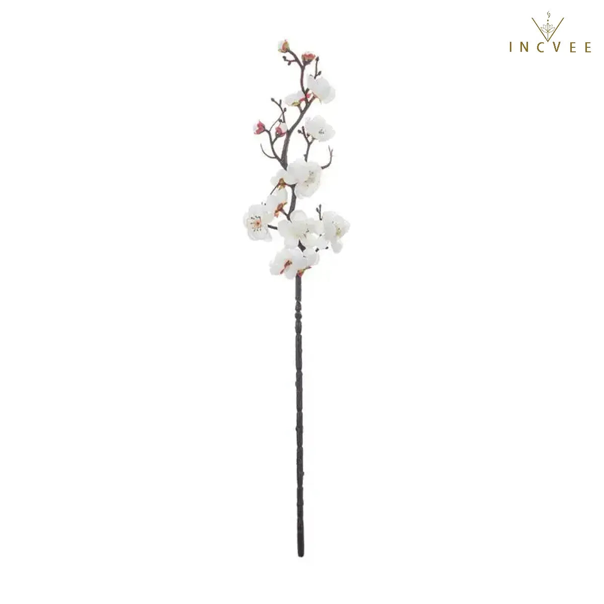 Zen Seiden-Pflaumenblütenzweige – Elegante winterliche Blumendekoration, biegsame Stiele, 60 cm