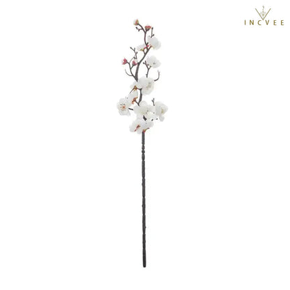 Zen Seiden-Pflaumenblütenzweige – Elegante winterliche Blumendekoration, biegsame Stiele, 60 cm