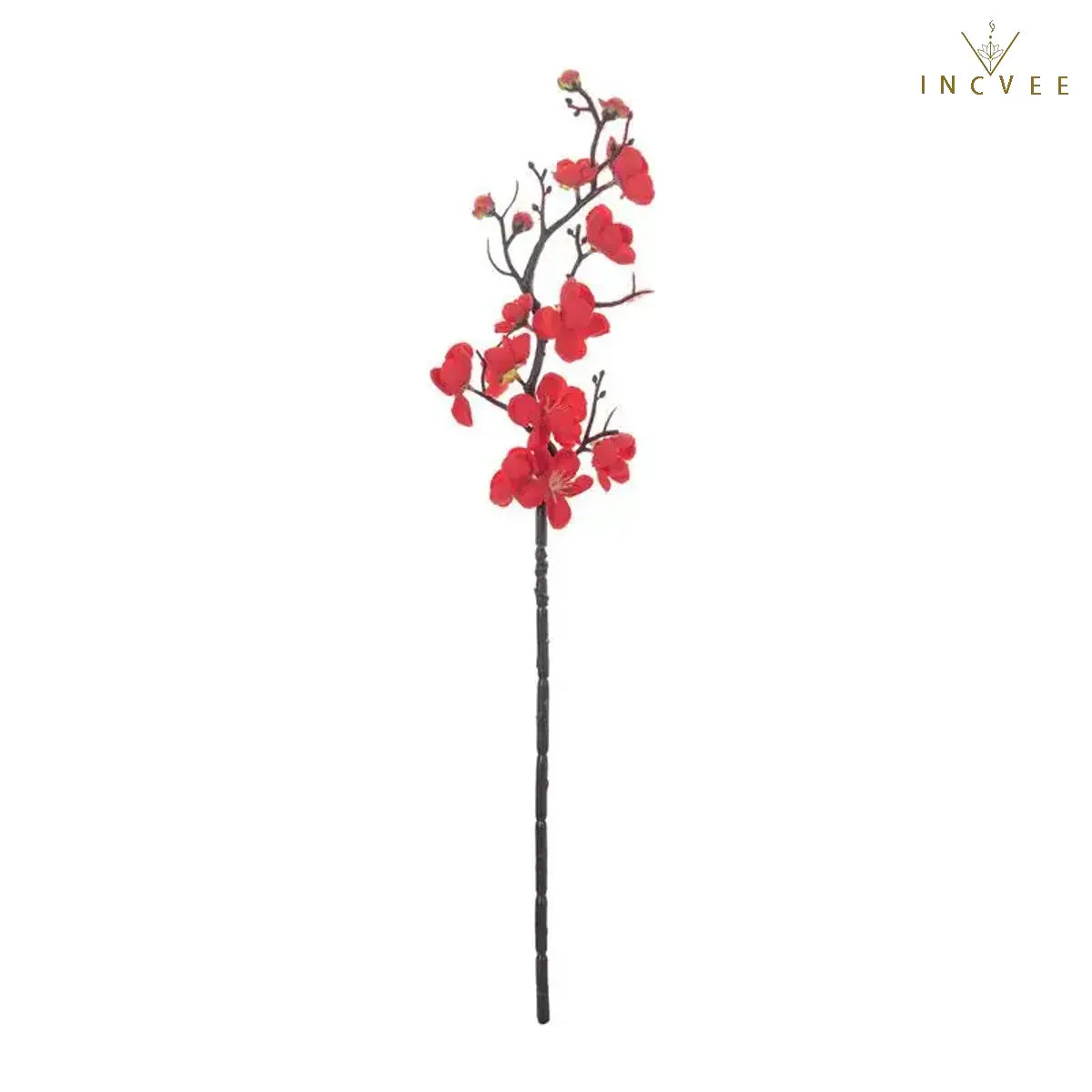 Zen Seiden-Pflaumenblütenzweige – Elegante winterliche Blumendekoration, biegsame Stiele, 60 cm